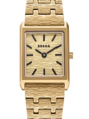 BREDA Gold-Tone Rectangular  Virgil Revival Bracelet Watch, 20mm women’s